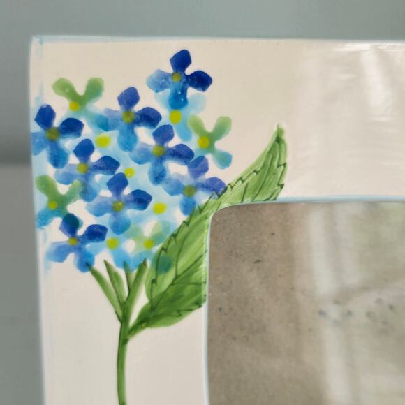 Tradewind Bay Botanicals Picture Frame Ceramic Blue Floral 4X4 Cottagecore READ - Picture 2 of 8